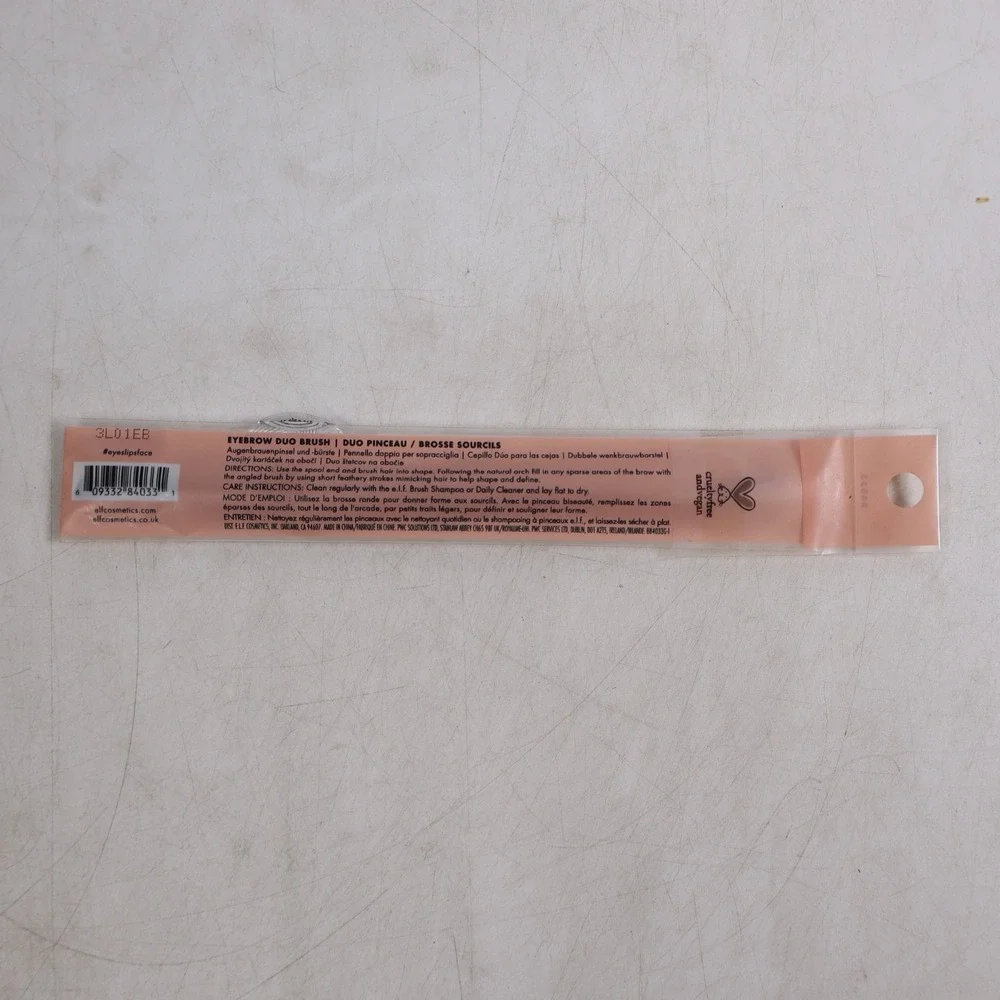 2 PACK e.l.f. Eyebrow Duo Brush: Paraben-Free, Vegan, Nylon Bristles, For Cream
